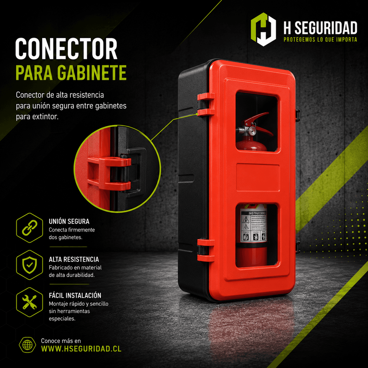 Gabinete P10 para Extintor con Puerta de Policarbonato