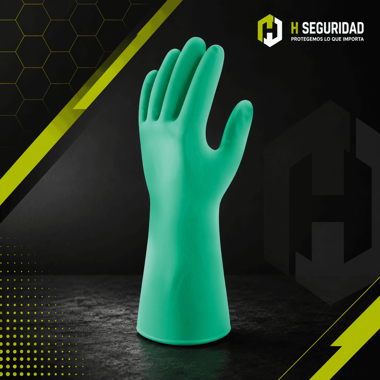 Guante Nitrilo Flocado Verde