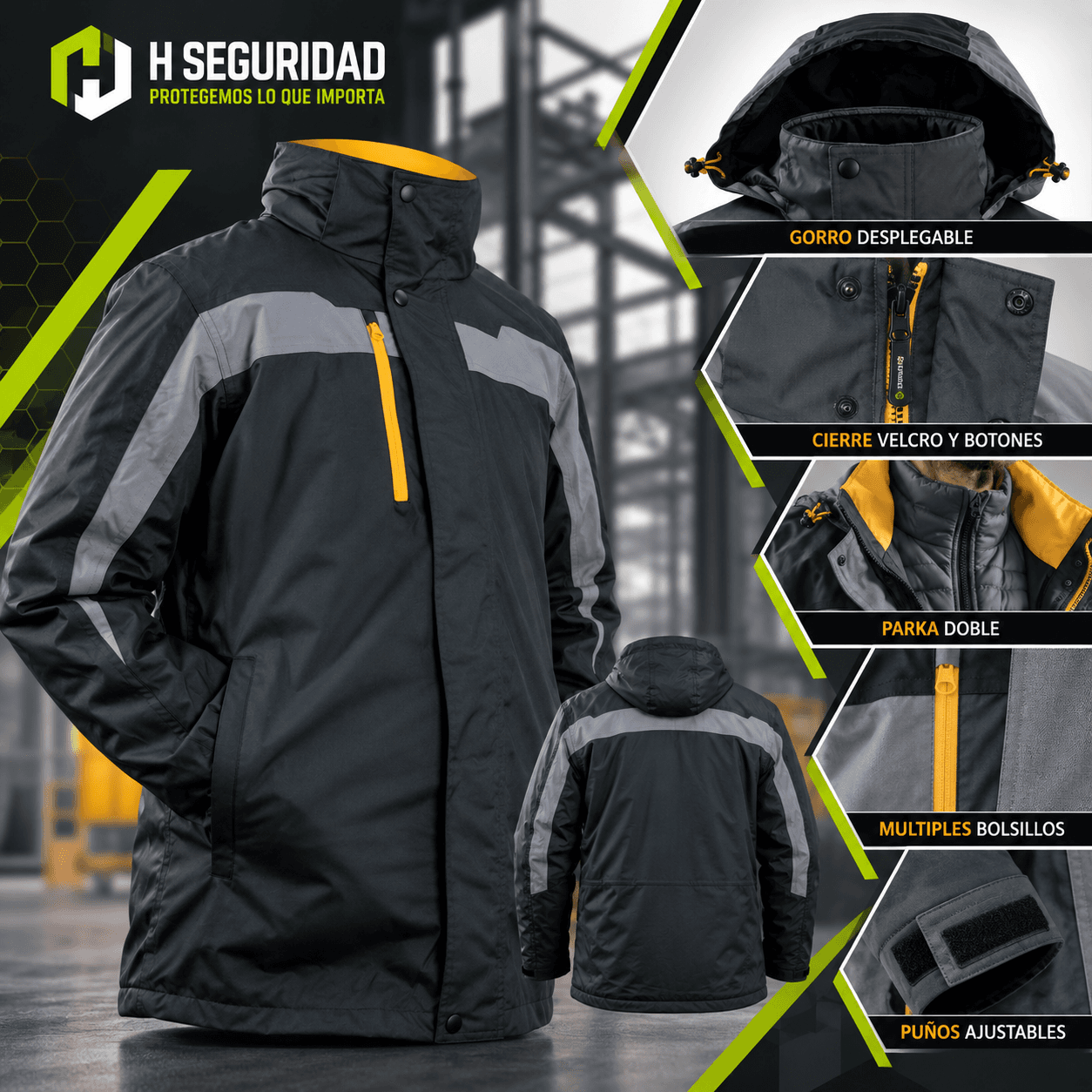 Parka Térmica Indi Pro 3 en 1 Negro/Gris (