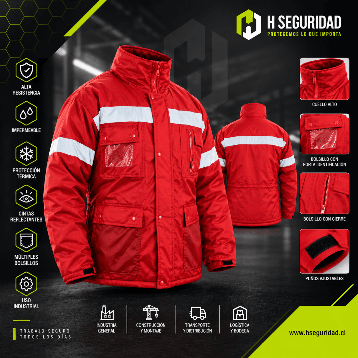 Parka Térmica Reflectante Roja