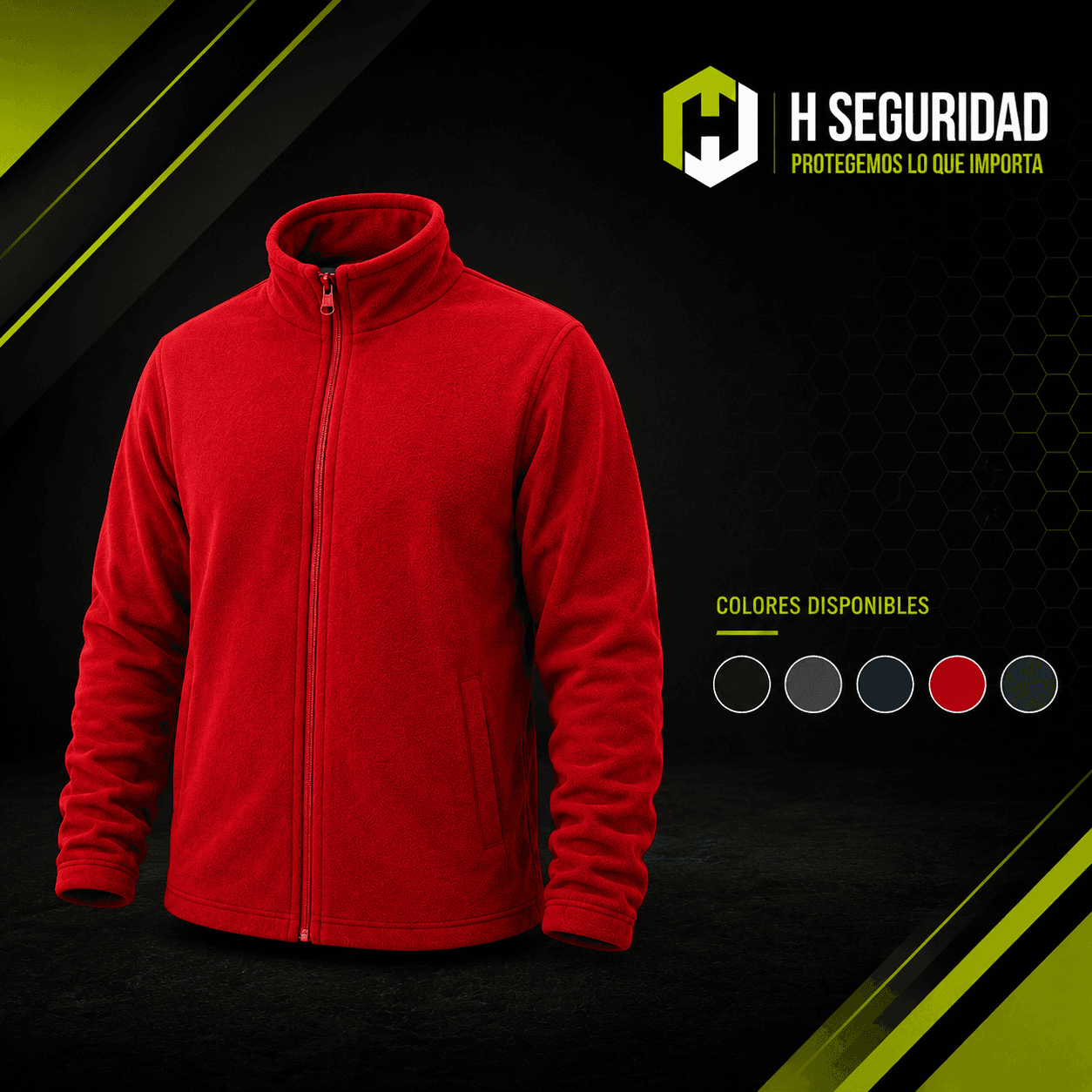 Micropolar con Cierre Hombre color rojo