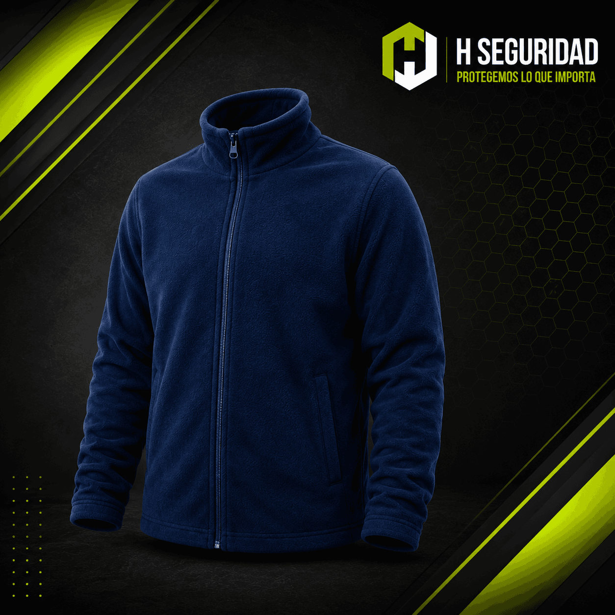 Micropolar con Cierre Hombre color azul